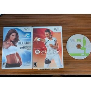 Set 3 Wii Games - Jillian Michaels Fitness, EA Sports active, Wii fit, Nintendo